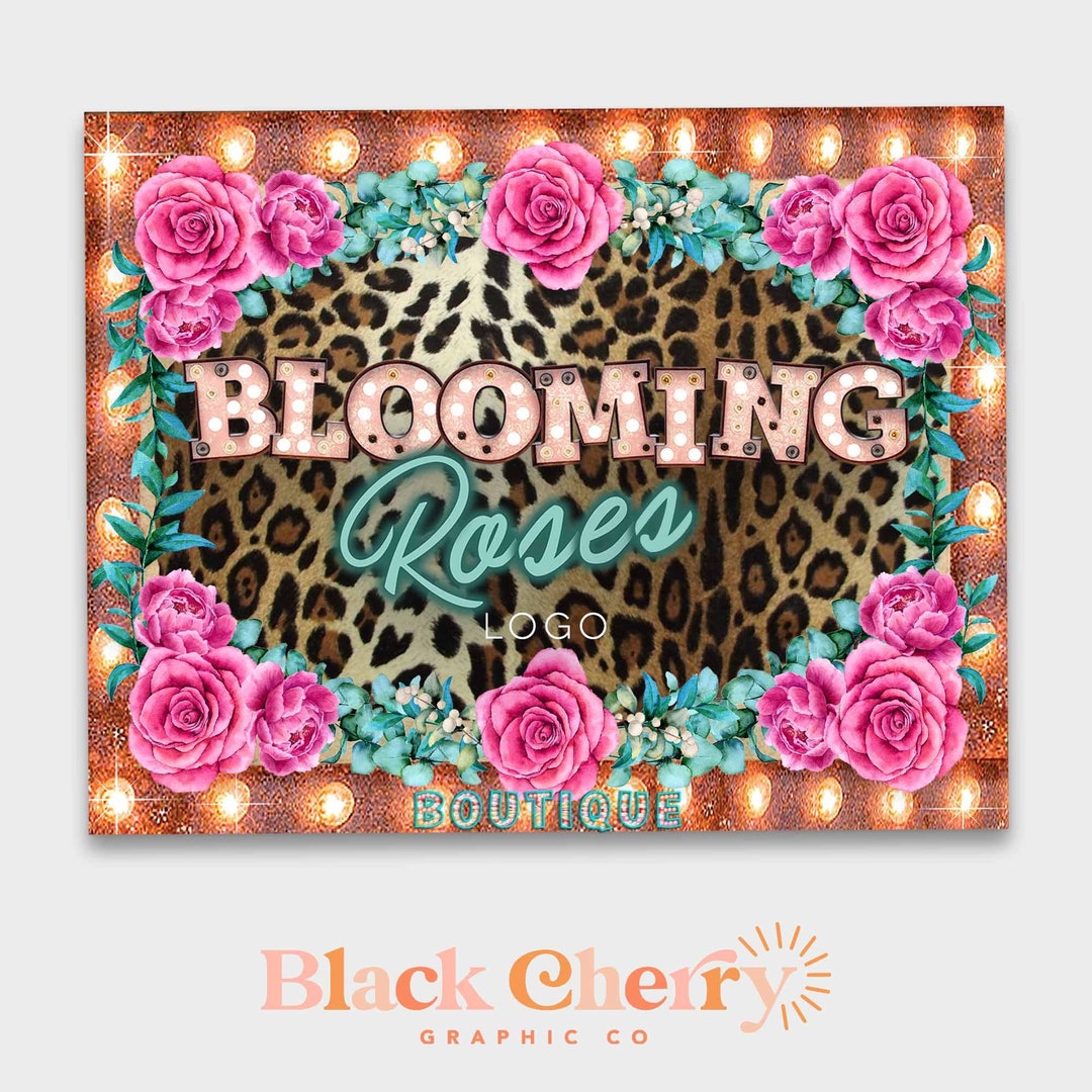 boutique-logo-western-logo-roses-logo-cheetah-logo-rustic-etsy