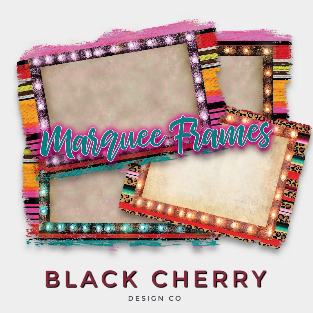 Marquee Frames Set, Serape Frames, Marquee Frame Graphics, Marquee