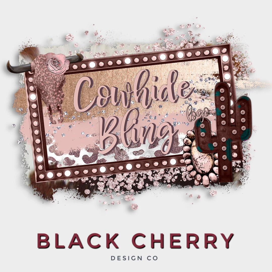 Western Boutique Logo Cowhide Logo Cactus Western Logo Etsy