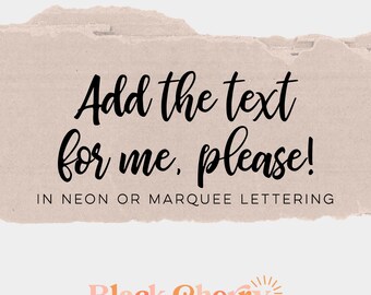 Add Text to Logo or Social Media Design: Neon or Marquee Lettering Personalization (Digital)