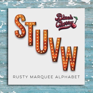 Rusty Marquee Letters PNG: Western Alphabet Clipart (Digital Download)