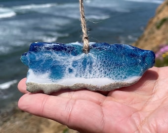 Adorno de Puerto Rico, arena y olas del mar reales, regalo único
