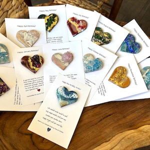 Birthstone Geode Resin Art for Happy Birthday Card and Wishes