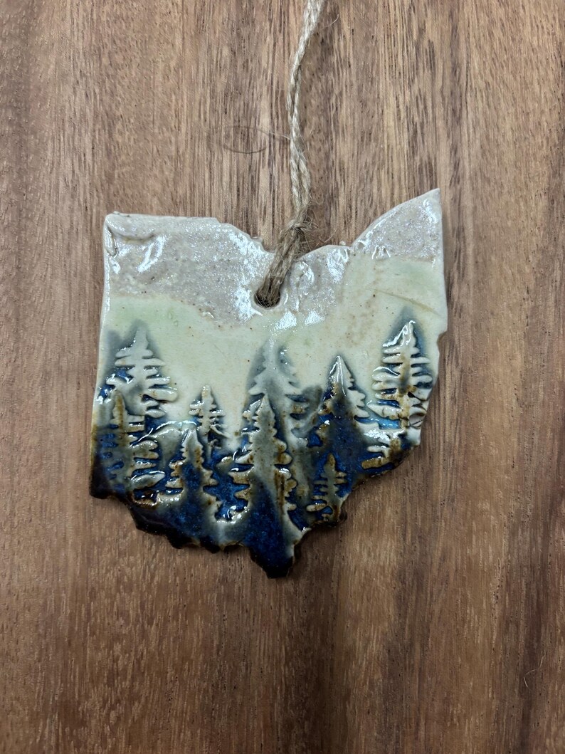 Adorno rústico de Ohio hecho a mano: decoración de bosque de montaña de cerámica imagen 4