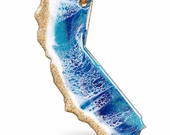 Kalifornien Resin Ornament: Echter Sand und Meereswellen