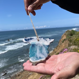 Spain Ornament, Magnet, Keychain Resin One Of A Kind, State Christmas Ornament With Real Sand And Ocean Waves, Wall Decoration