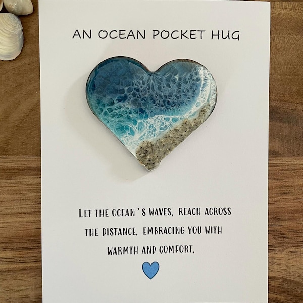 Ocean Pocket Hug for Spreading Love to Family and Friends with Resin Ocean Art