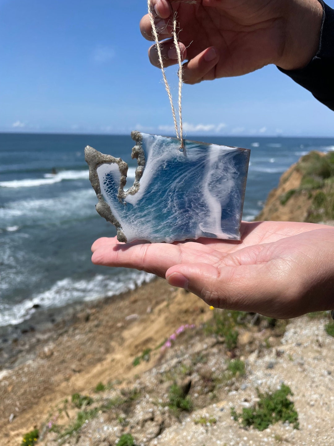 Washington State Ornament, Keychain Resin One of A Kind, State