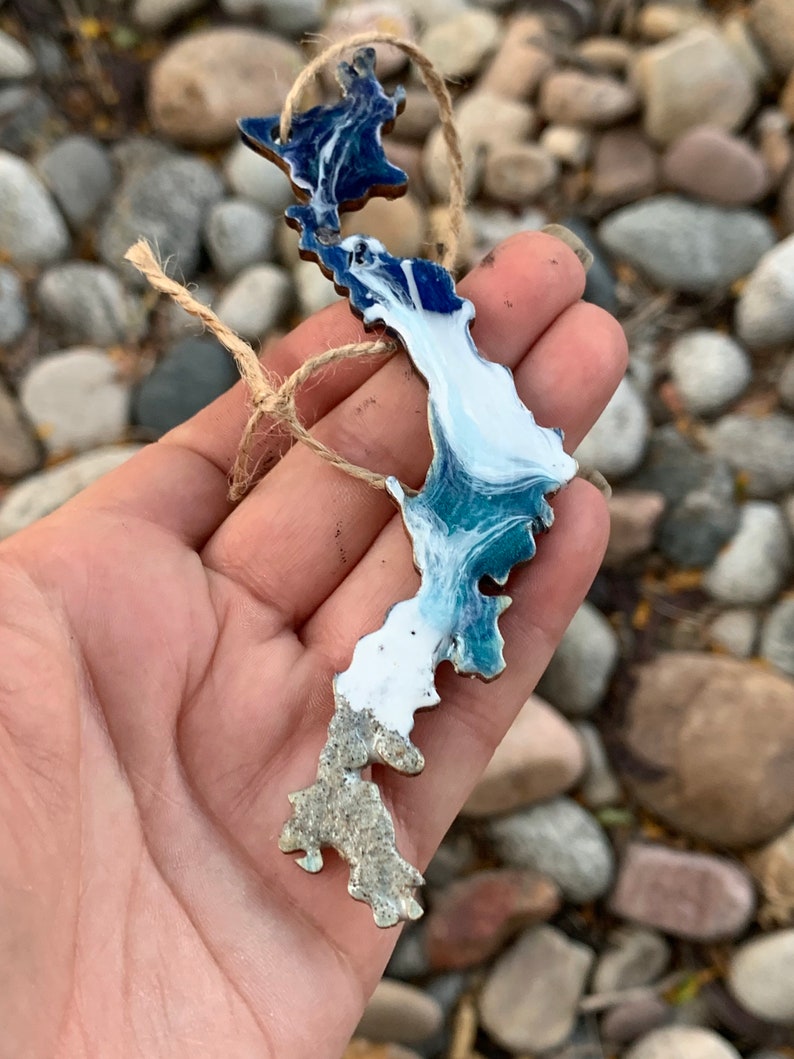 Resin Japan Ornament: Real Sand & Ocean Waves Christmas Decor