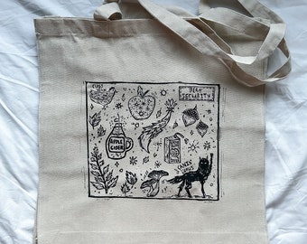 what the cuss tote bag, eco friendly, reusable, vegan