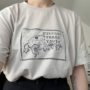 support trans youth top, charity print