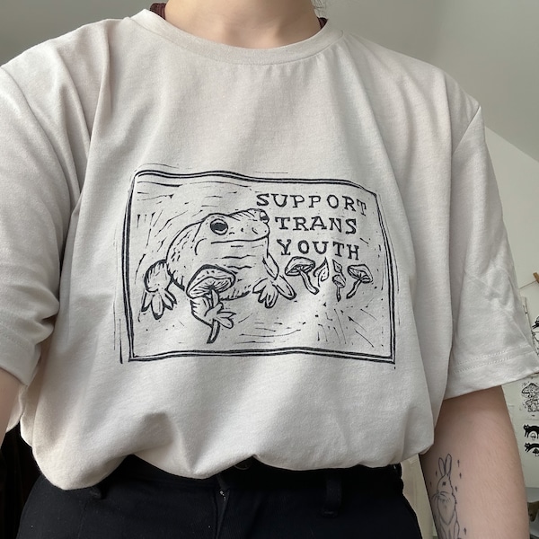support trans youth top, charity print