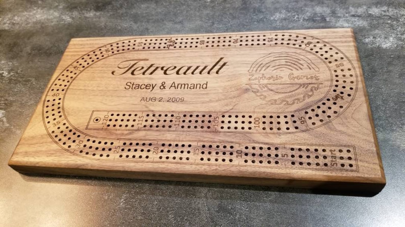 Walnut Cribbage Board Customizable Etsy