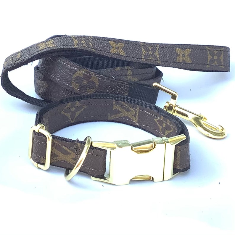 Louis Vuitton repurposed handmade dog collar Red or black Etsy