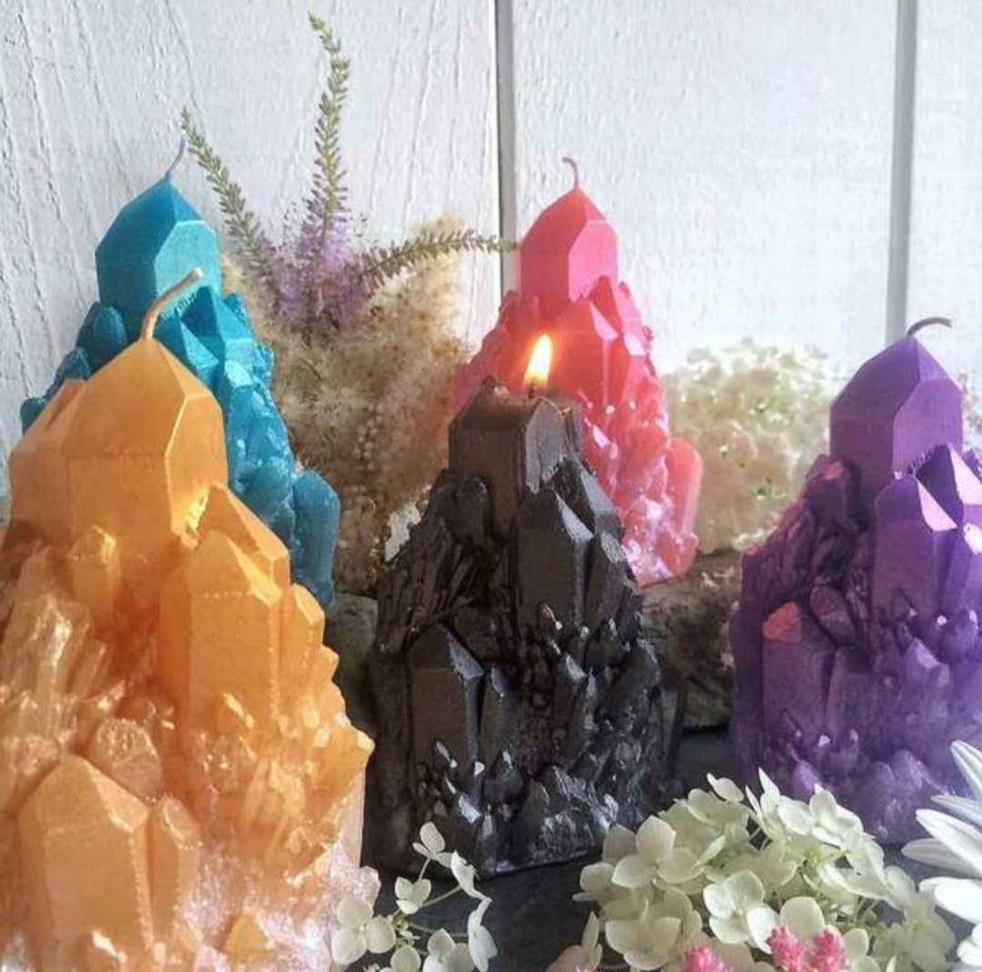 Crystal Candles Zen Den, Meditation, Boho Decor, Bestfriend Gift