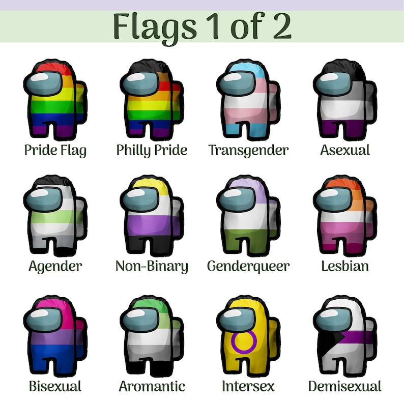 Pride Flag Among Us Plush Pillow Rainbow Pillow Among Us Etsy