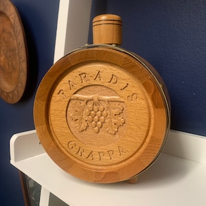 Vintage Bohemian Wood Grappa Decanter (Made in Armenia)