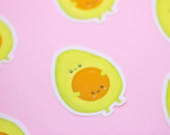 Cute Avocado Sticker / Kawaii  Illustration, Kawaii Sticker by wickednadiastudio