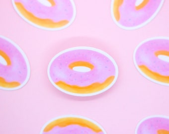 Doughnut Sticker / Cute Die Cut Sticker, Kawaii Sticker, Donut, Food by wickednadiastudio