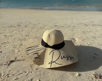 Custom Floppy Beach Hat | Honeymoon Hat | Sun Hat