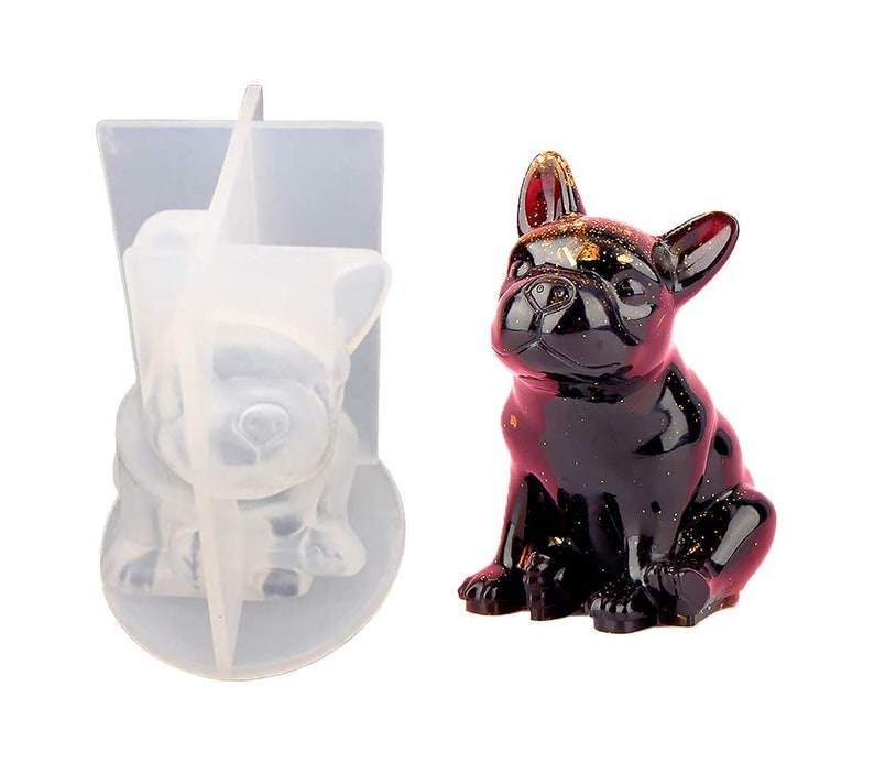 3D Resin Bulldog Silicone Molds DIY Mould Epoxy Resin Pendant Charms French Bulldog Molds