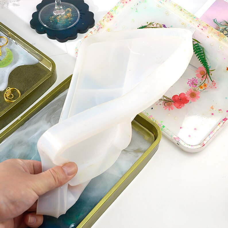 Rolling Tray Resin Mold Plate Mold With Edge Rectangle Plate Etsy