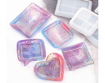 Plate Resin Mold, Heart Square Plate Mold, Jewelry Tray Mold, Storage Tray Mold, Special Design Plate Mold, DIY Resin Gifts Home Decoration