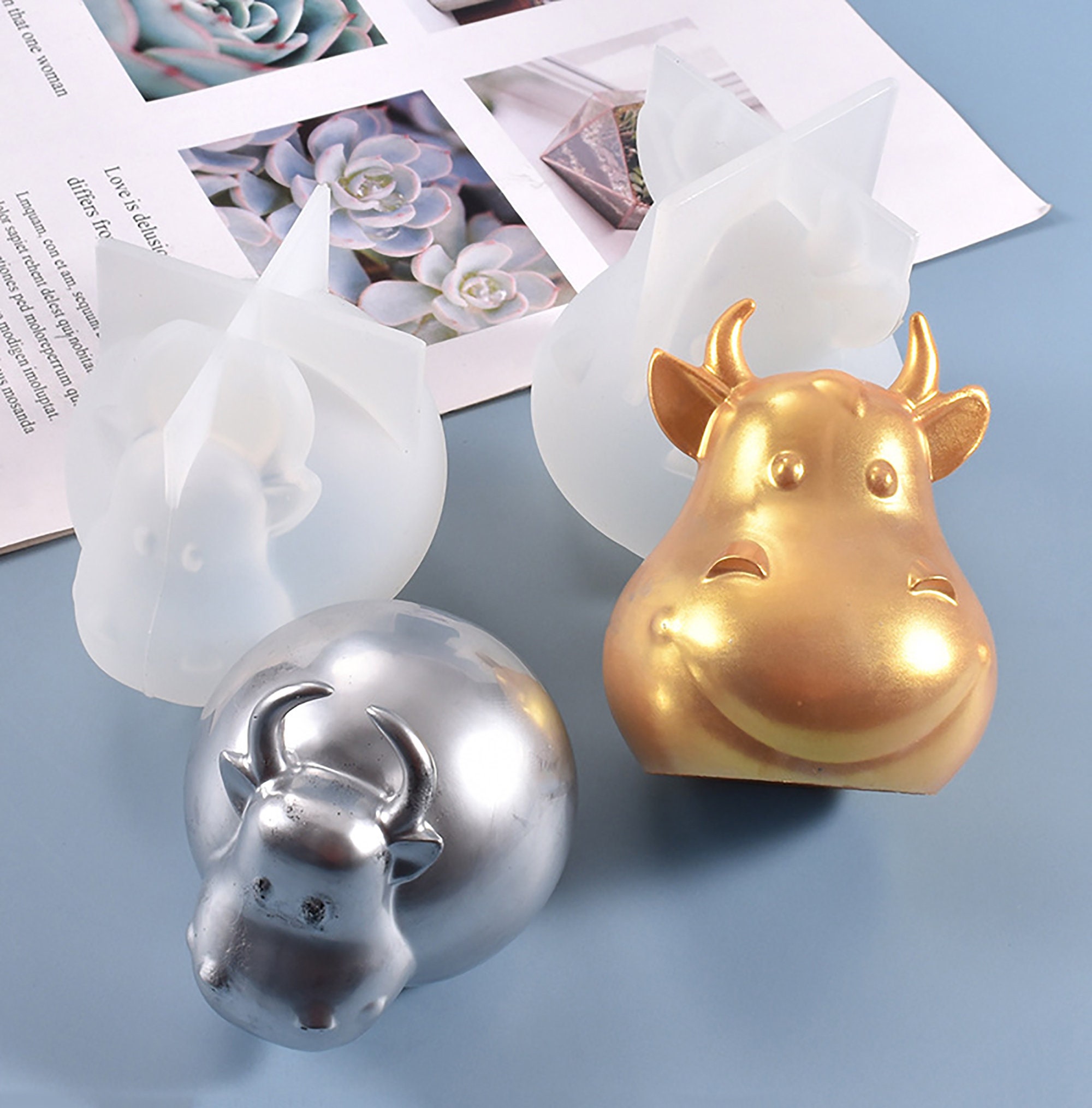 3D Ox Resin Mold 3D Cute Animals Resin Mold Bull Resin Mold Etsy