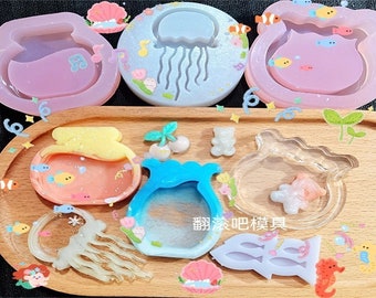 Jellyfish Mold,Fish Resin Molds Silicone, Epoxy Resin Molds,Silicone Molds For Resin, UV Resin Molds