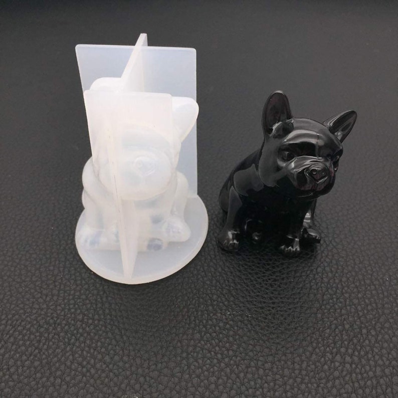 3D Resin Bulldog Silicone Molds DIY Mould Epoxy Resin Pendant Charms French Bulldog Molds