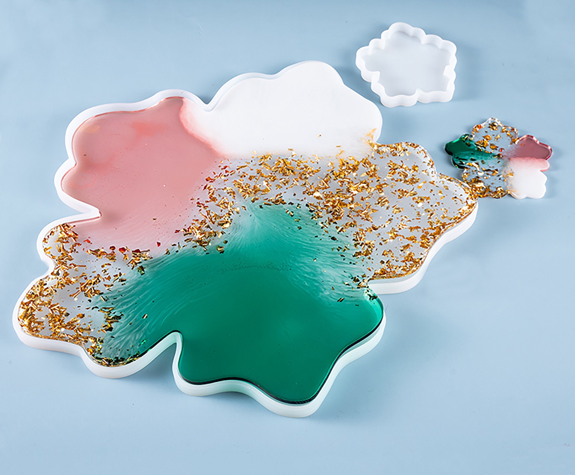 Large Coaster Resin Mold Flower Coaster Resin Mold Silicone Etsy Canada