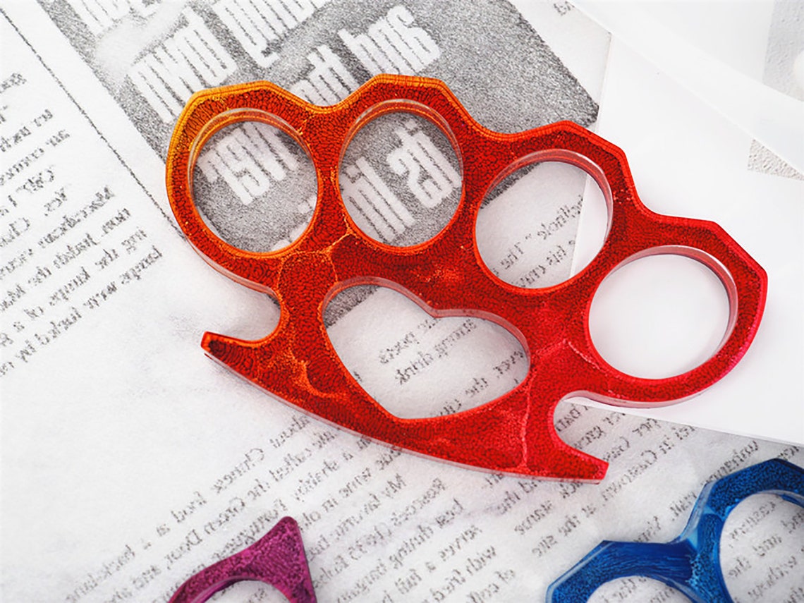 Life Size Brass Knuckle Resin Mold Self Defense Keychain Etsy