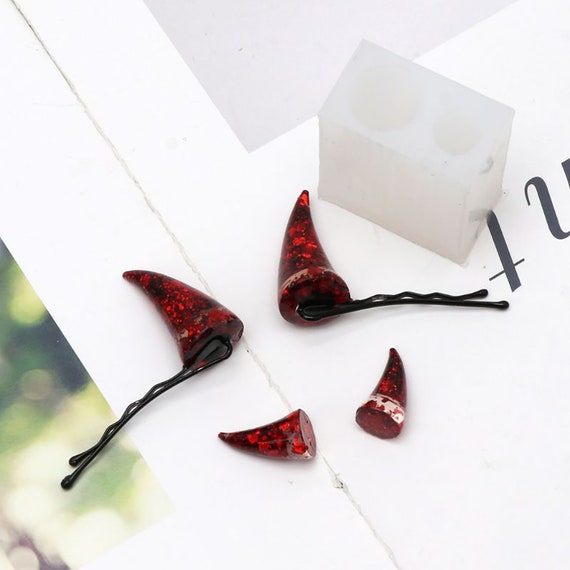 Cute Devil Horns Hair Clips Resin Molds Epoxy Resin Mould Etsy