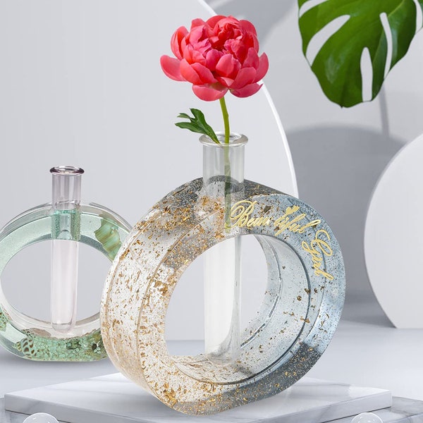 Irregular Round Vase Resin Mold Set, Test Tube Vase Silicone Mold, Modern Vase Mold, Silicone Mold for Resin Casting, DIY Home Decor