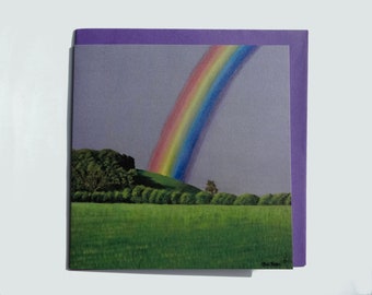 Greeting Card - 'Rainbow's End' quality printed art card from my original painting, blank inside