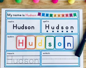 Name Recognition Name Practice Learning Page