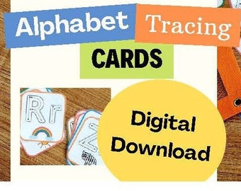 Alphabet Letter Tracing Card Set ***Digital Download***  Alphabet Flash Cards PDF Printable