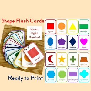Preschool and Toddler Shape Flash Cards *** Digital Download***