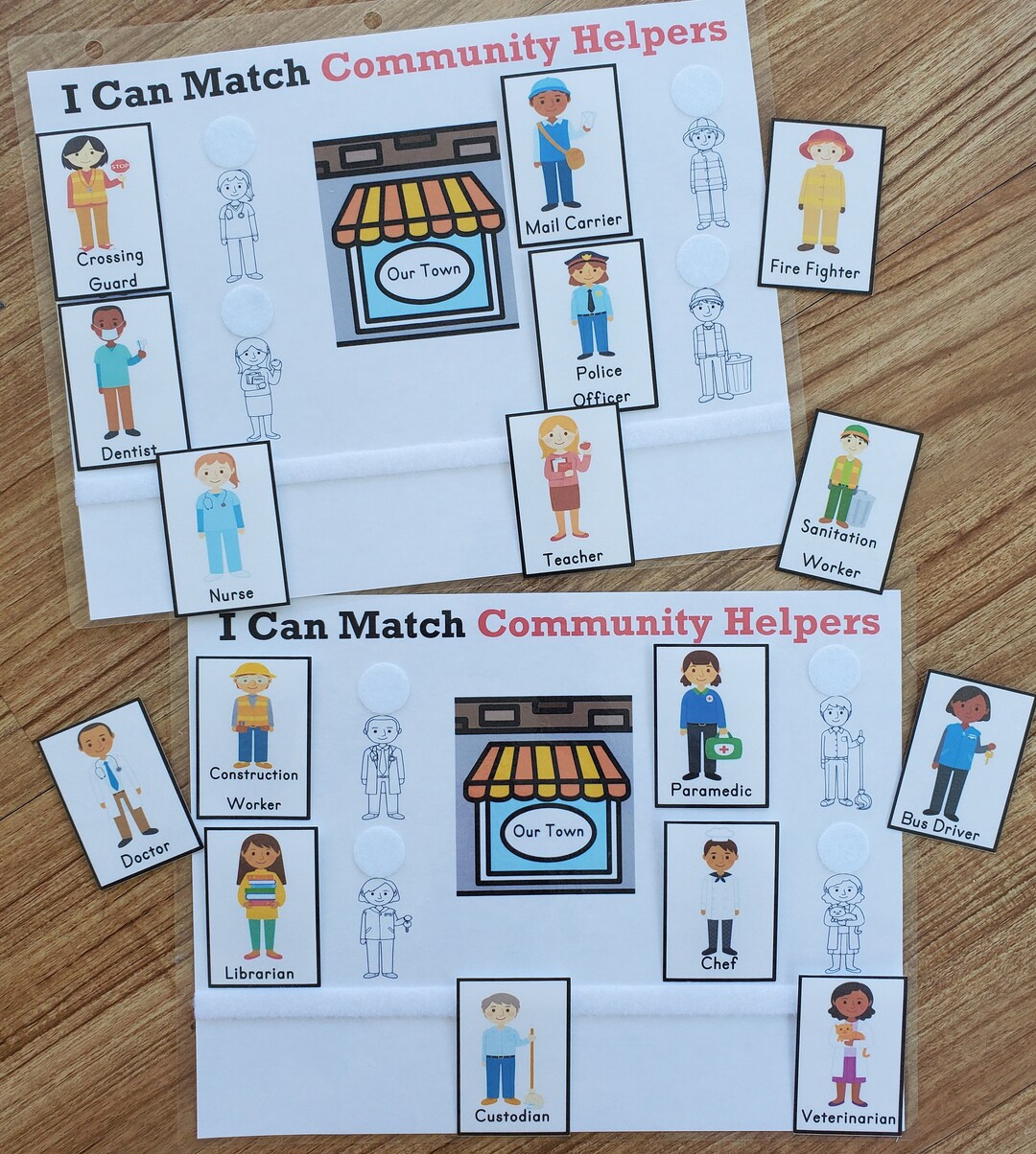 Community Helpers Matching Bundle 2 Pages - Etsy