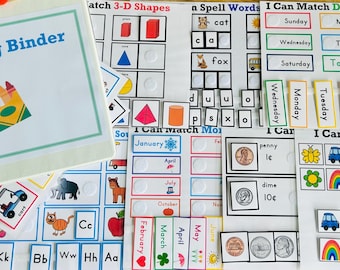 Kindergarten  1st Grade Learning Binder ages 5-7 ***Digital Download***