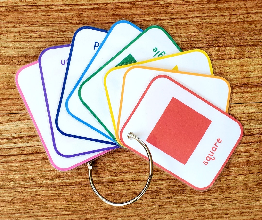 Laminated Shape Flash Cards Toddler Preschool Prek Etsy