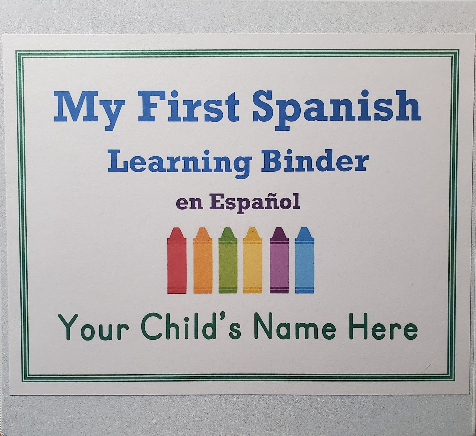 Spanish/English Learning Binder Etsy