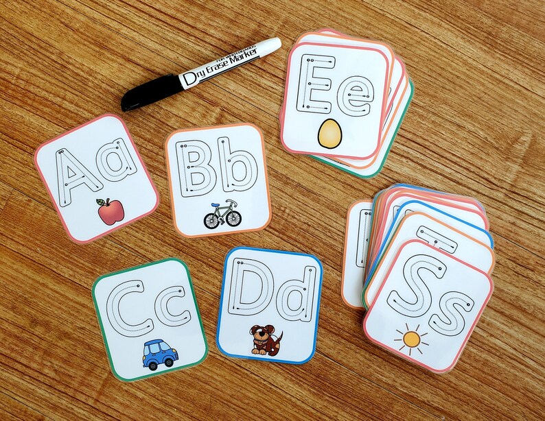 Alphabet Letter Tracing Card Set ***Téléchargement numérique*** Alphabet Flash Cards PDF Imprimable image 5