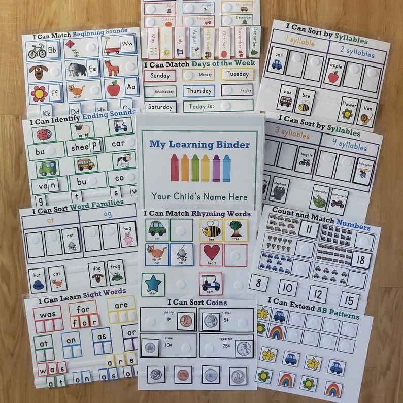 kindergarten homework binder