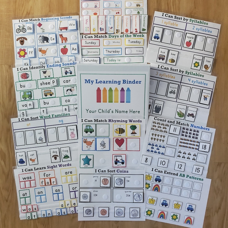 Kindergarten1st Grade Learning Binder ages 57 Etsy