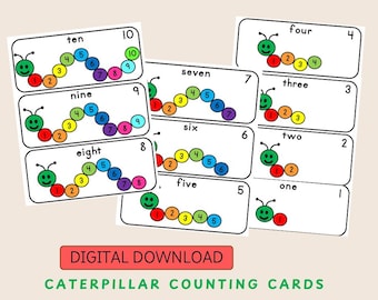 Cartes de comptage Caterpillar 1-10 ***Téléchargement numérique***
