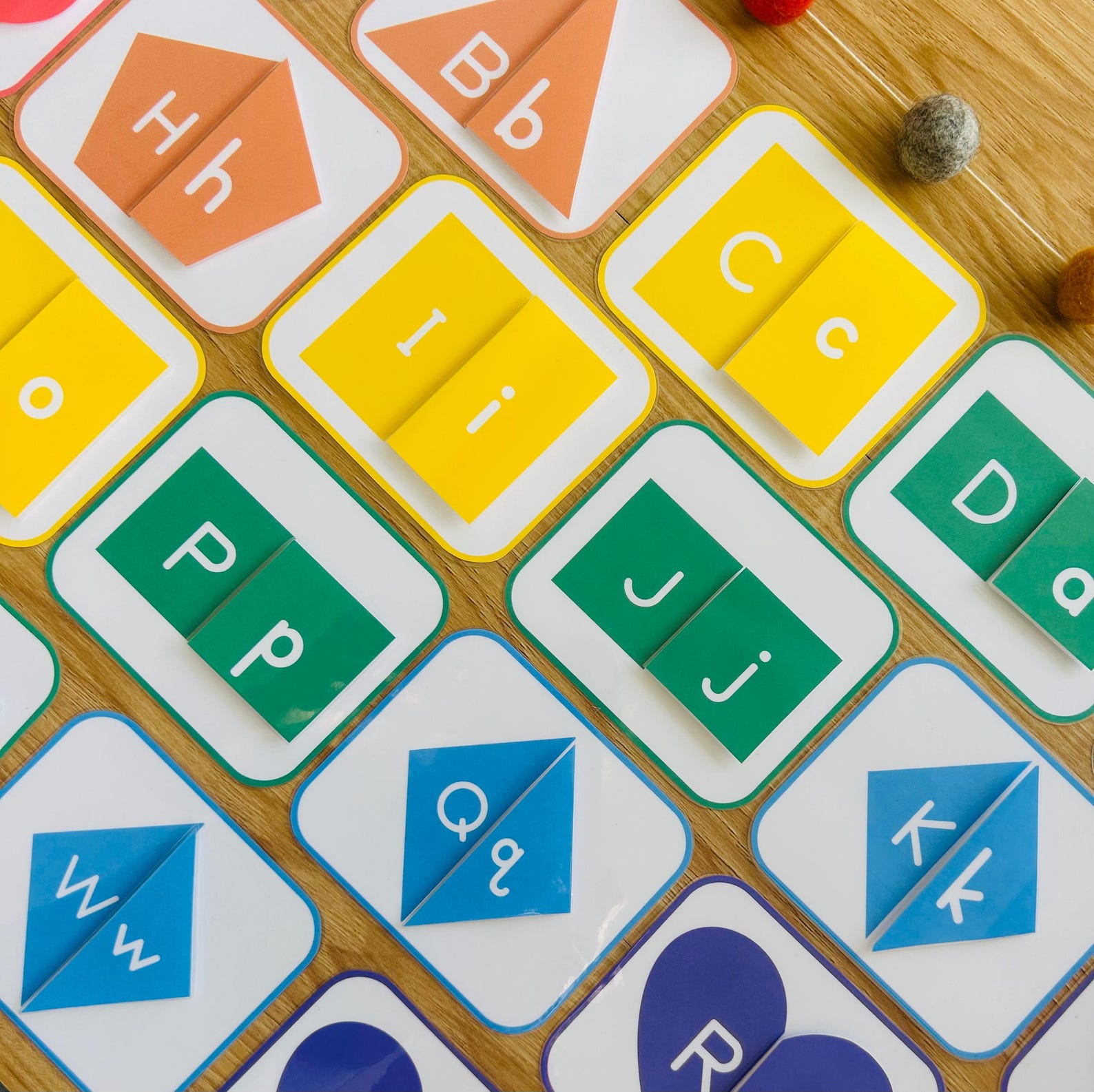 Uppercase Lowercase Alphabet and Shape Matching Cards - Etsy