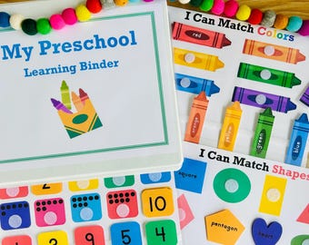 Preschool Learning Busy Binder Digital Download ages 3-5