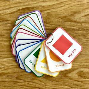 Laminated Shape Flash Cards Toddler Preschool Pre-K