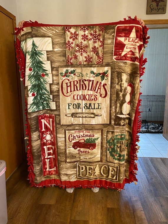 Christmas tie fleece blanket Etsy